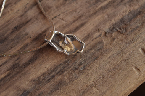 Gaspeite Sterling Silver Pendant Necklace